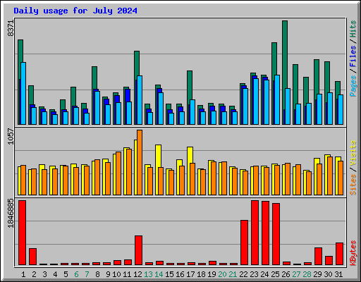 Daily usage for July 2024