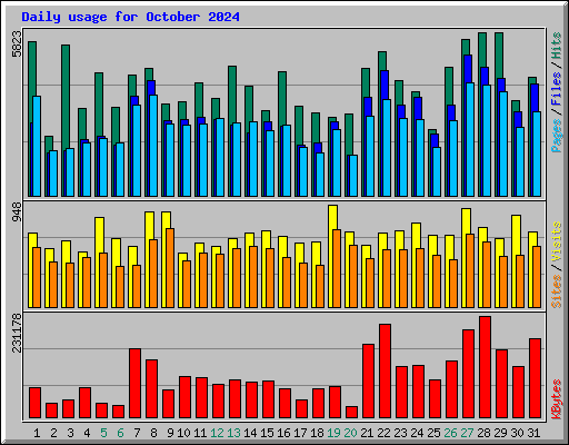 Daily usage for October 2024