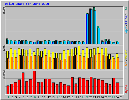 Daily usage for June 2025