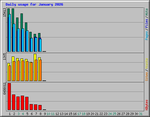 Daily usage for January 2026