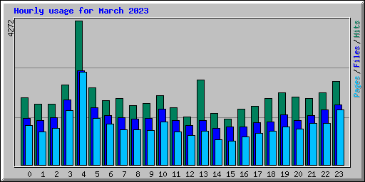 Hourly usage for March 2023