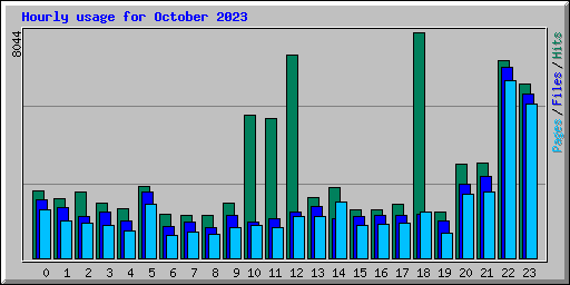 Hourly usage for October 2023